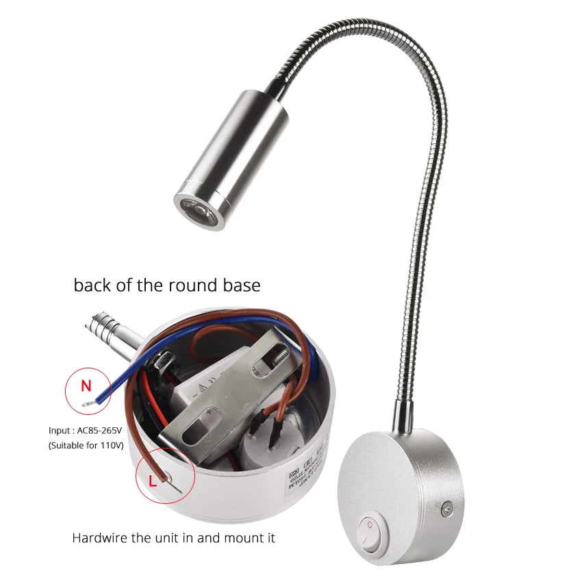 lampe murale led moderne bras articulé réglable lecture chambre blanche noir