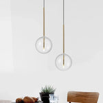 suspension lumineuse moderne transparente dorée brillante scandinave câble électrique fixée