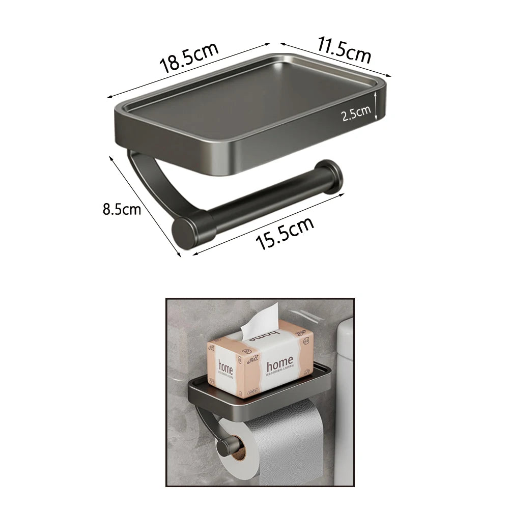 accessoires salle bain gris porte serviettes savon papier toilette moderne ensemble 30cm 40cm 50cm