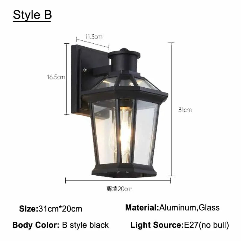 lampe murale transparente classique éclairage extérieur résistant bronze verre aluminium jardin