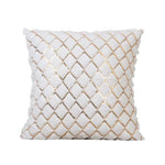 housse coussin géométrique doré moderne 100 polyester 30x50 45x45 blanc or décoration chambre voiture