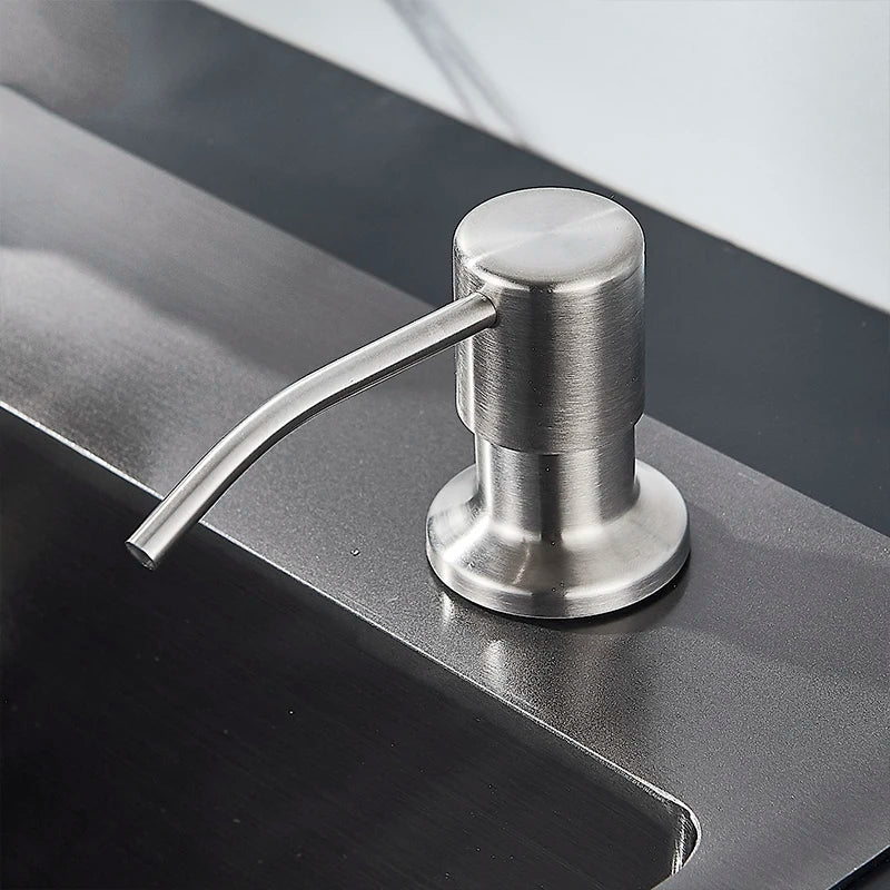 distributeur savon liquide noir mat acier inoxydable main moderne kitchen sink 250ml abs