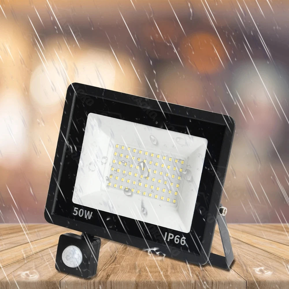 projecteur led noir moderne capteur mouvement ip66 220v 10w 20w 30w 50w 100wextérieur