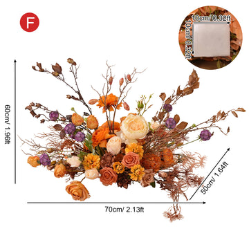 décoration boho chic bouquet fleurs artificielles orange rose table extérieur événement
