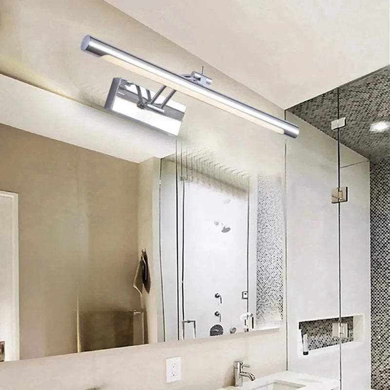 applique murale miroir led moderne éclairage salle bain chambre maquillage acier inoxydable
