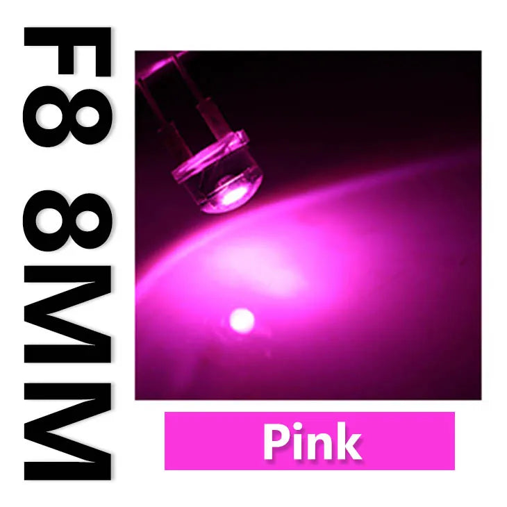 diode led 8mm chapeau paille rouge bleu jaune vert rose blanc chaud décoration
