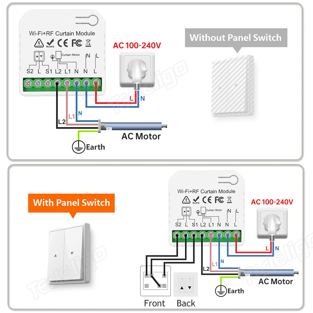module rideau motorisé wifi rf télécommande sans fil batterie 12v blanc moderne