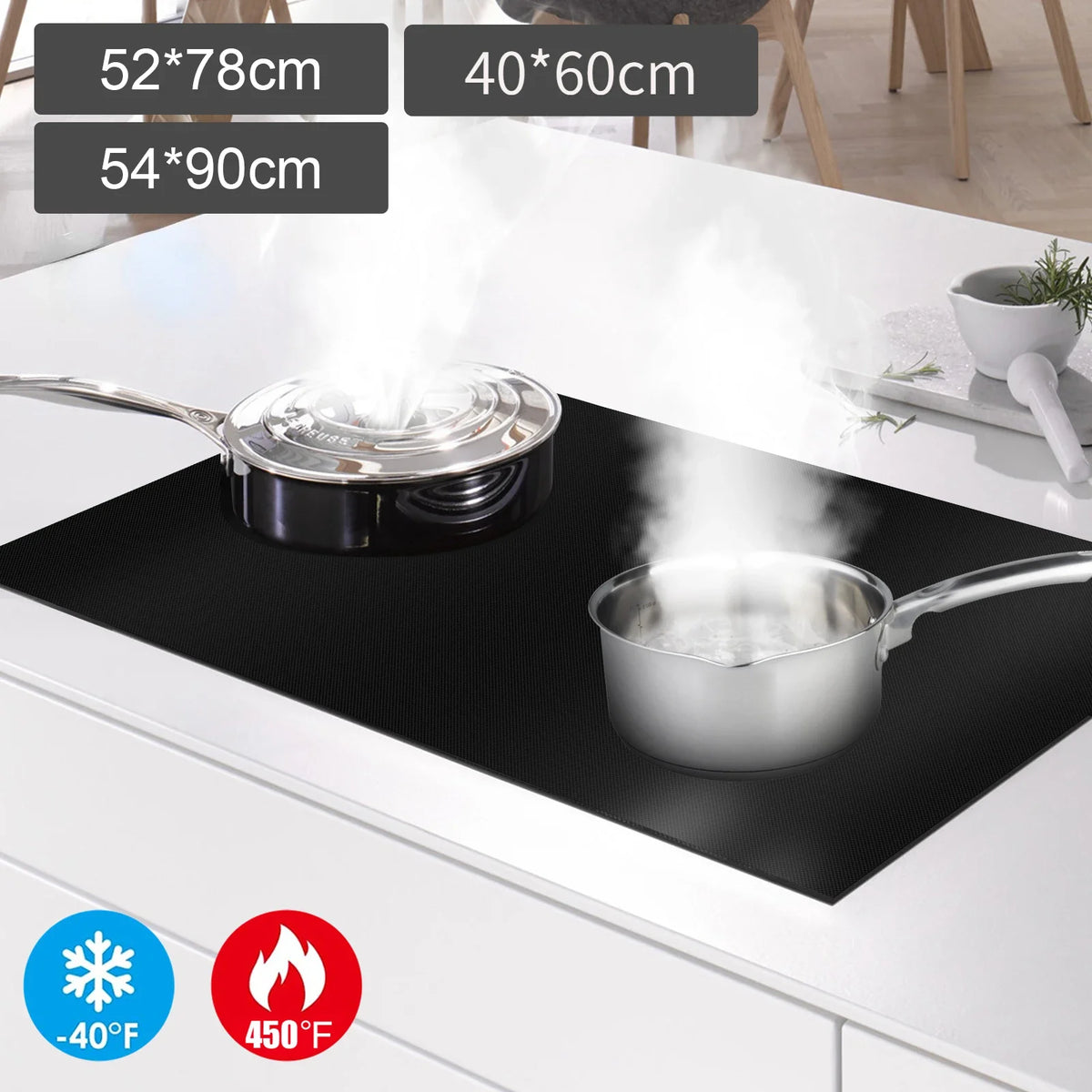 tapis cuisson induction silicone noir résistant 52x78cm moderne non adhésif protecteur multiprise