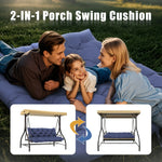 coussin balançoire imperméable bleu marine tufté moderne chaînes métalliques 120cm 100cm hand wash only
