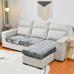 housses canapé d'angle velours gris moderne automne hiver brossé lavable sectionnel deux places