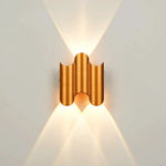 applique murale moderne or plissée ip65 led économe éclairage maison fixations vis aluminium