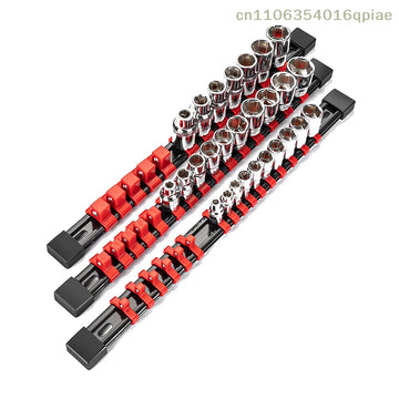 organisateur sockets outil extensible plastique texturé rouge noir bleu industrielle utilitaire fixations différentes tailles
