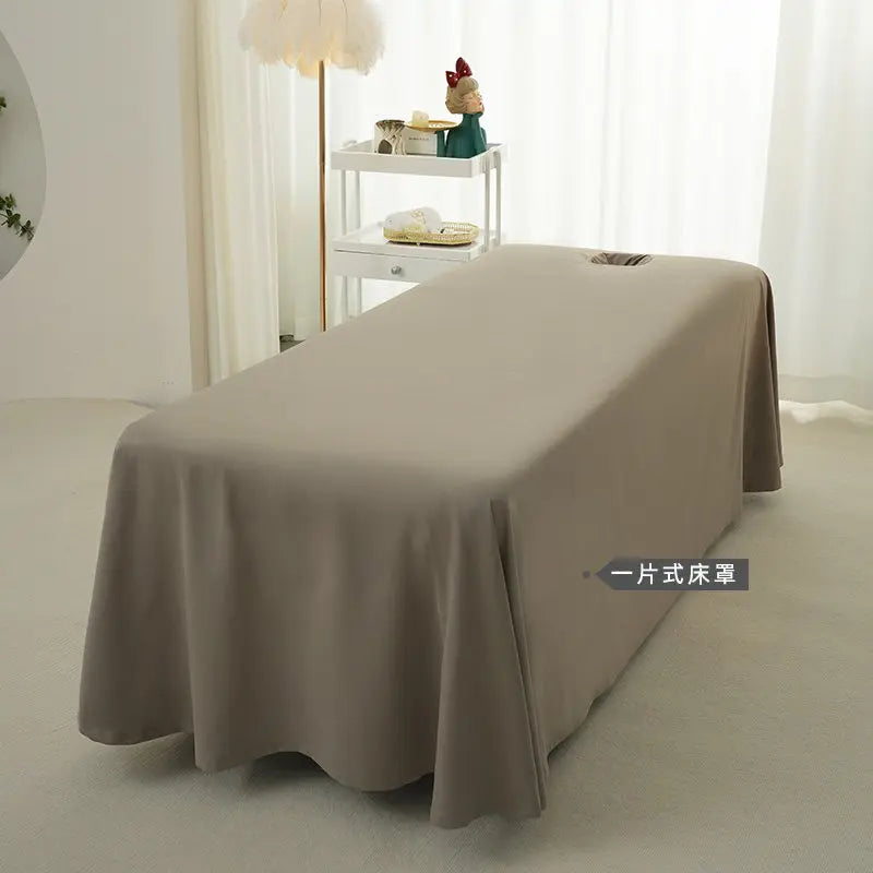 housse matelas massage uni polyester coton lit tout saisons beige moderne salon beauté