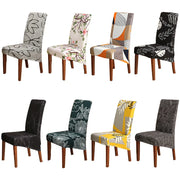 housses chaises extensibles modernes motifs floraux géométriques abstraits opaques noir gris vert foncé orange