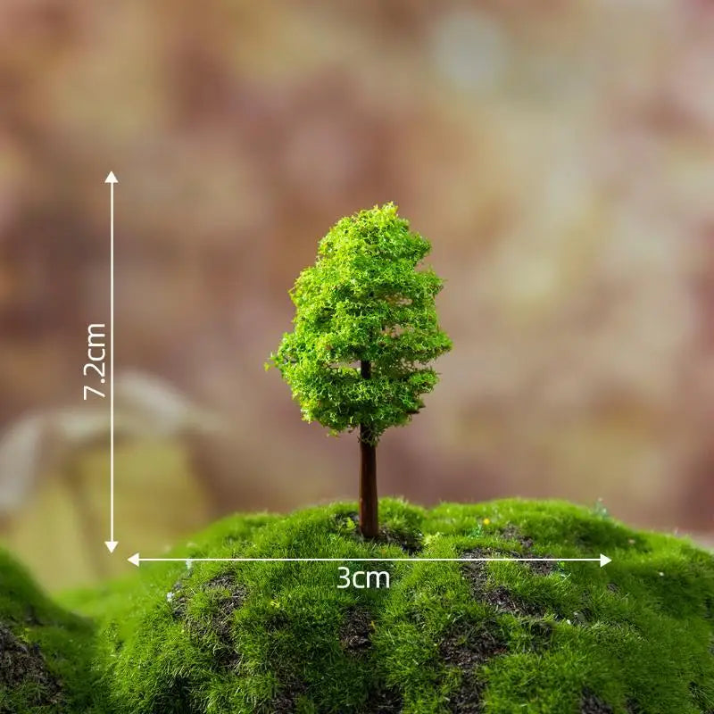 miniatures arbres fleurs artificielles vert rose jaunes décoratives jardin féerique