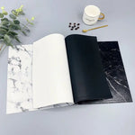 serviettes table marbre modernes adhésives blanches noires minimalistes