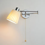 lampe murale articulée chrome plissée éclairage quotidien moderne interrupteur cordonversible