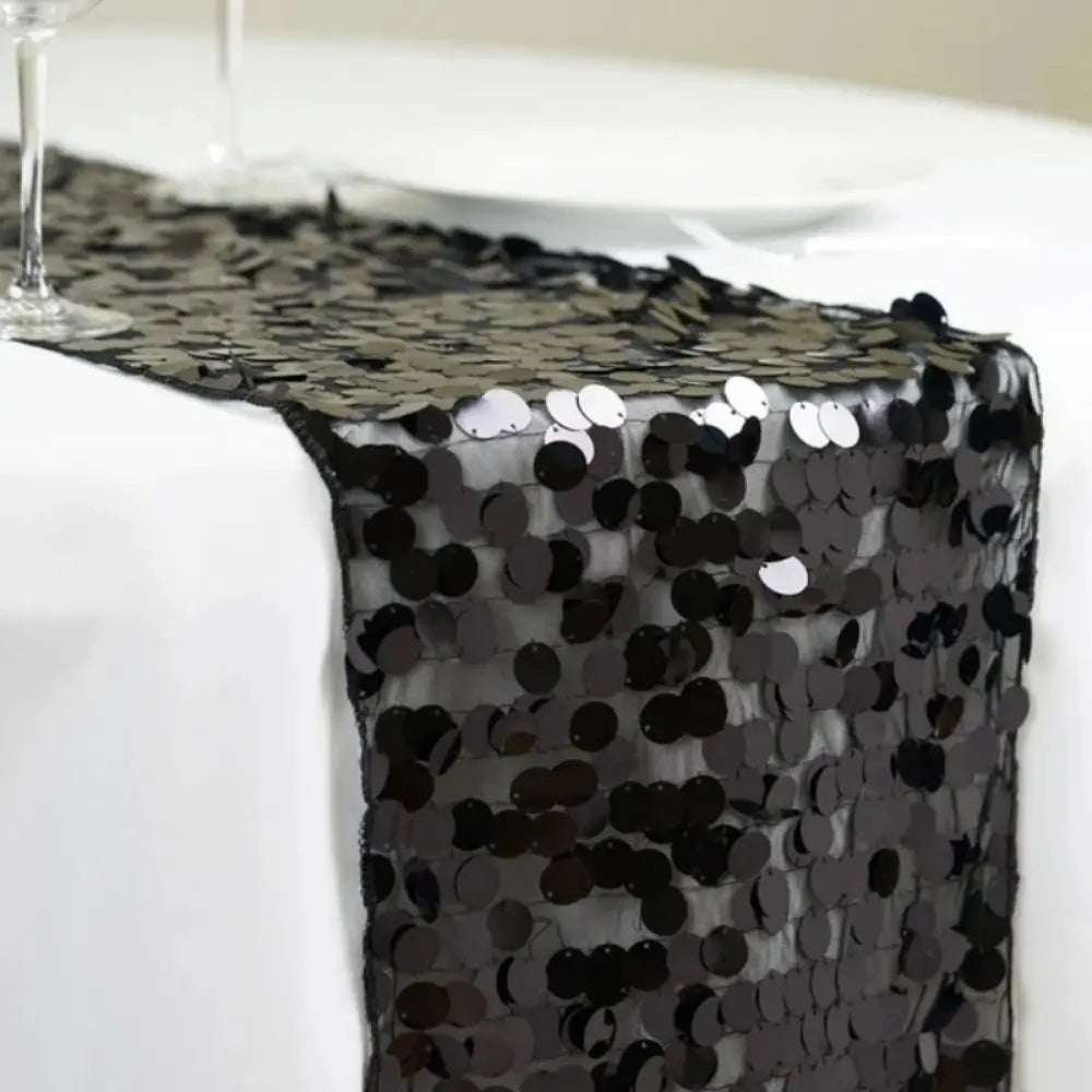 table table chemin paillettes rose gold noir rose fêtes mariages décorative polyester coton festive