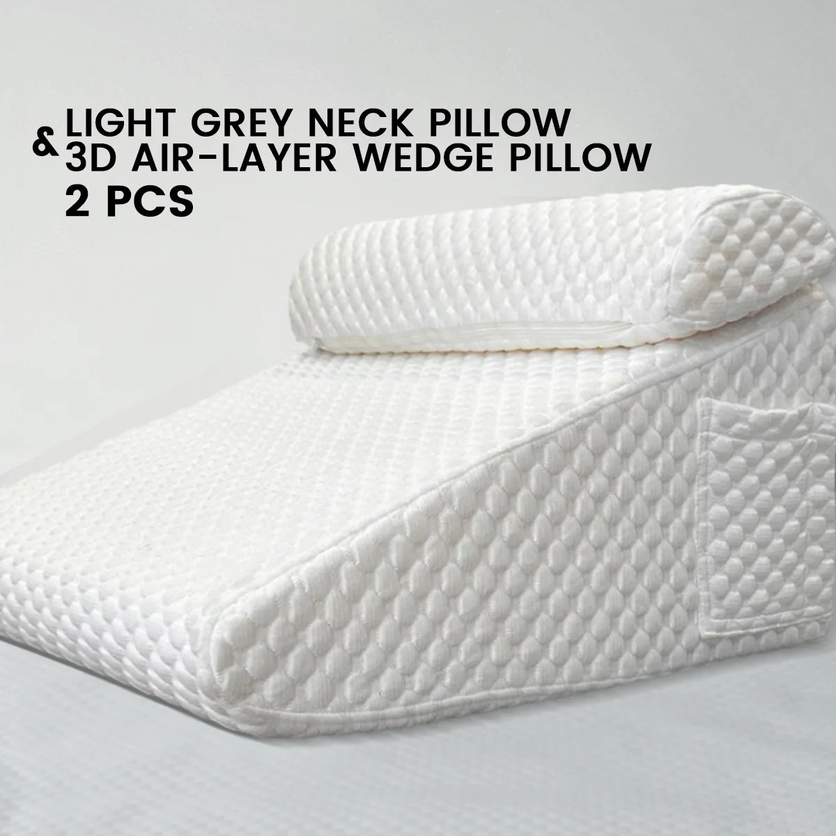 coussin cervical mousse mémoire forme coussin coin texturé polyester blanc gris contemporain