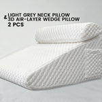 coussin cervical mousse mémoire forme coussin coin texturé polyester blanc gris contemporain