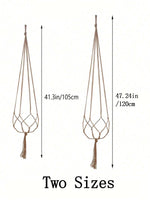 support plante suspendue macramé boho fibre végétale beige artisanalintérieurextérieur