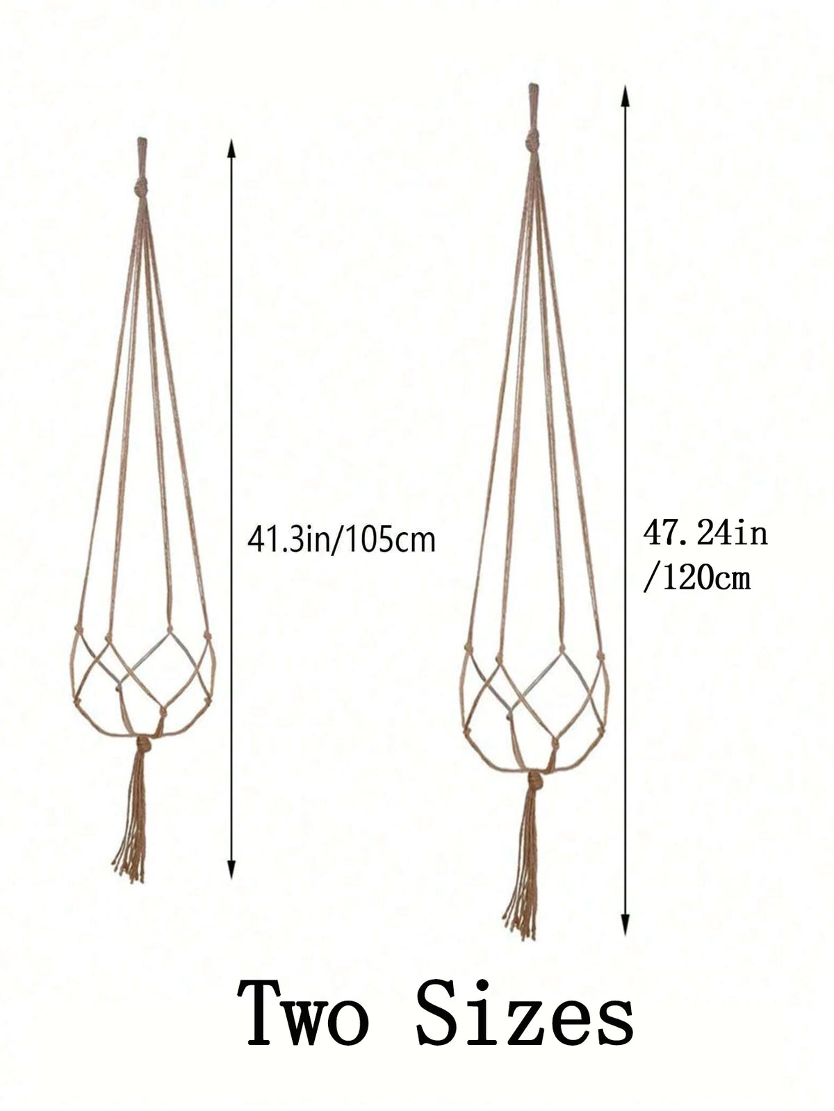 support plante suspendue macramé boho fibre végétale beige artisanalintérieurextérieur