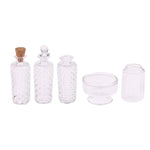 miniatures bouteilles verre transparent texturé vintage bouchons liège couvercle verre