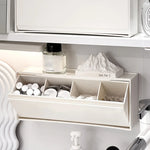 boîte rangement réutilisable blanc noir moderne compartiments éponge bâtonnets oreille cosmétiques sans perçage fixations