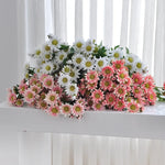 bouquet artificiel fleurs soie rose blanc vert vase transparent décoration intérieure mariage anniversaire