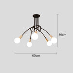 suspension lumineuse moderne minimaliste noir or blanc branches incurvées métal fixation ampoles led
