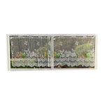 rideau blanc floral fruits papillons ajouré translucide cuisine pastorale polyester