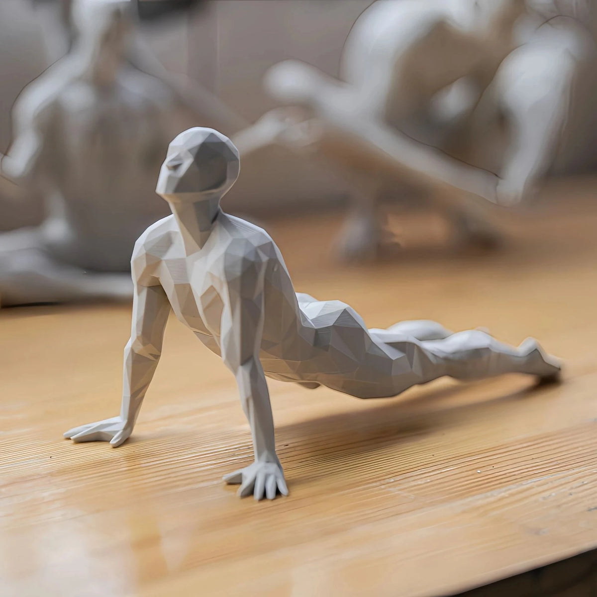 statuette blanche moderne géométrique plastique 3D imprimée salon opaque 10cm 20cm