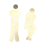 symboles toilette homme femme argenté rouge doré adhésifs modernes minimalistes porte wc decoration bricolage