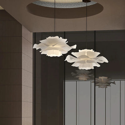 Suspension LED vague design moderne fleur couleur vert