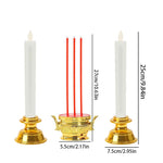 décoration religieuse classique bougeoir trois bougies rouge doré traditionnel