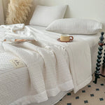couette d'été coton 100 tissée rayures moderne blanche jacquard respirante été adultes maison