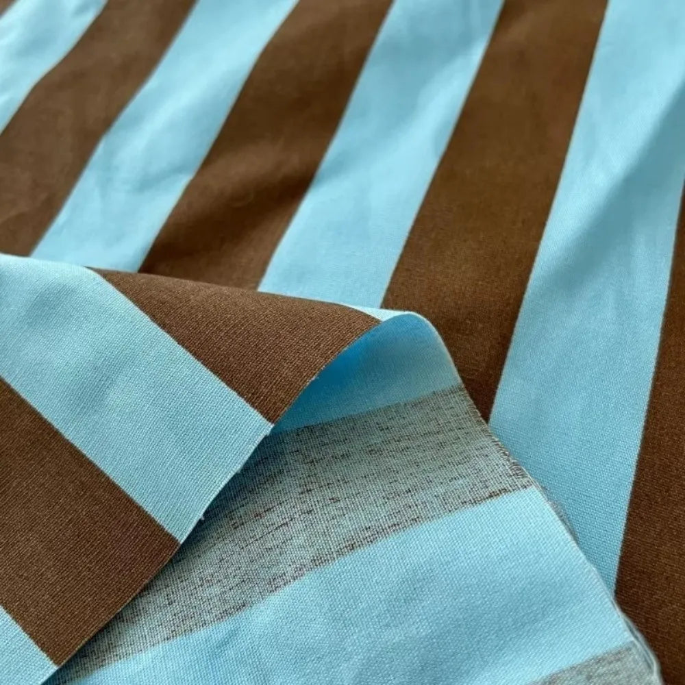 tissu rayé vertical rose marron bleu clair vert jaune rouge moderne graphique opaque confection