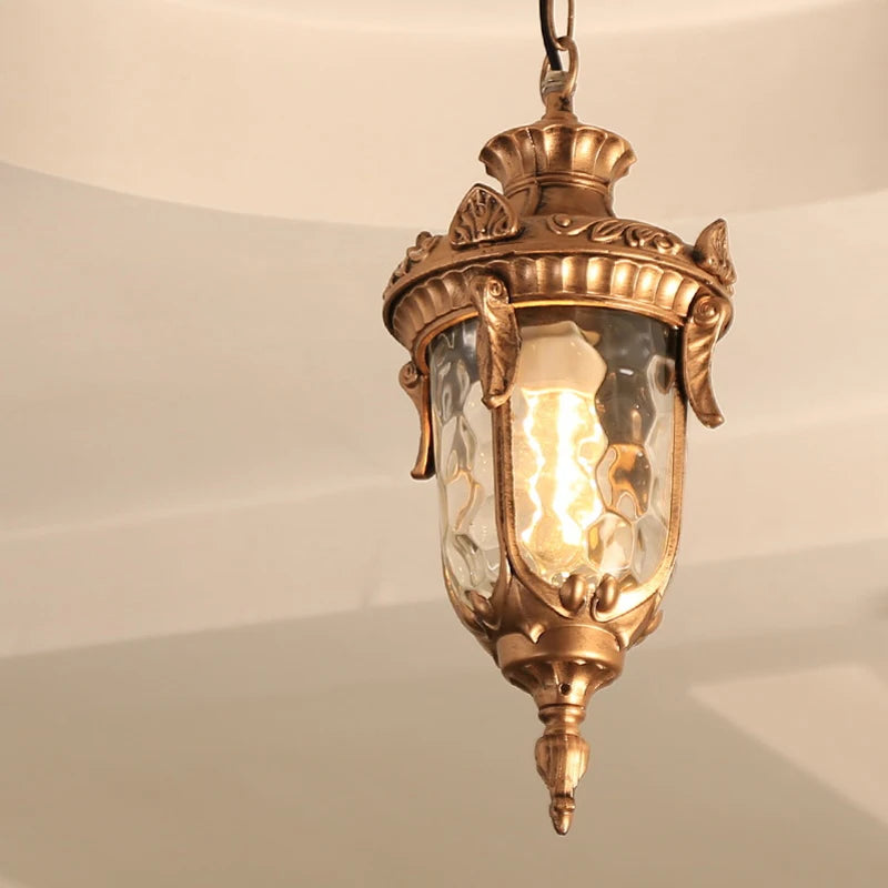 lampe suspendue pendentif bronze noir verre translucide classique baroque e27 chambre salon hall