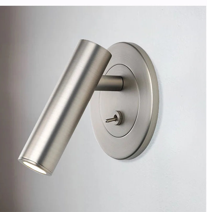 lampe murale moderne bronze lisse éclairage chambre étude interrupteur rotatif led 249lm 90260v