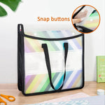 organisateur rangement transparent noir poignées portable réutilisable sac documents modernes