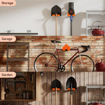 support mural outil électrique garage robuste moderne orange noir vis fixations
