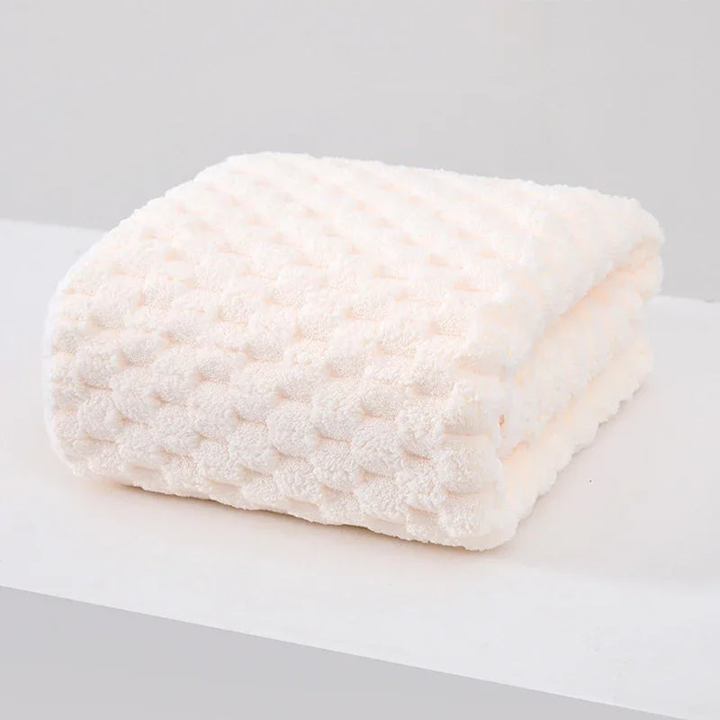 serviettes bain rapide absorption polyester plaid géométrique rose clair moderne doux