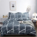 ensemble literie moderne housse couette drap plat taies oreiller fleurs gris rose blanc