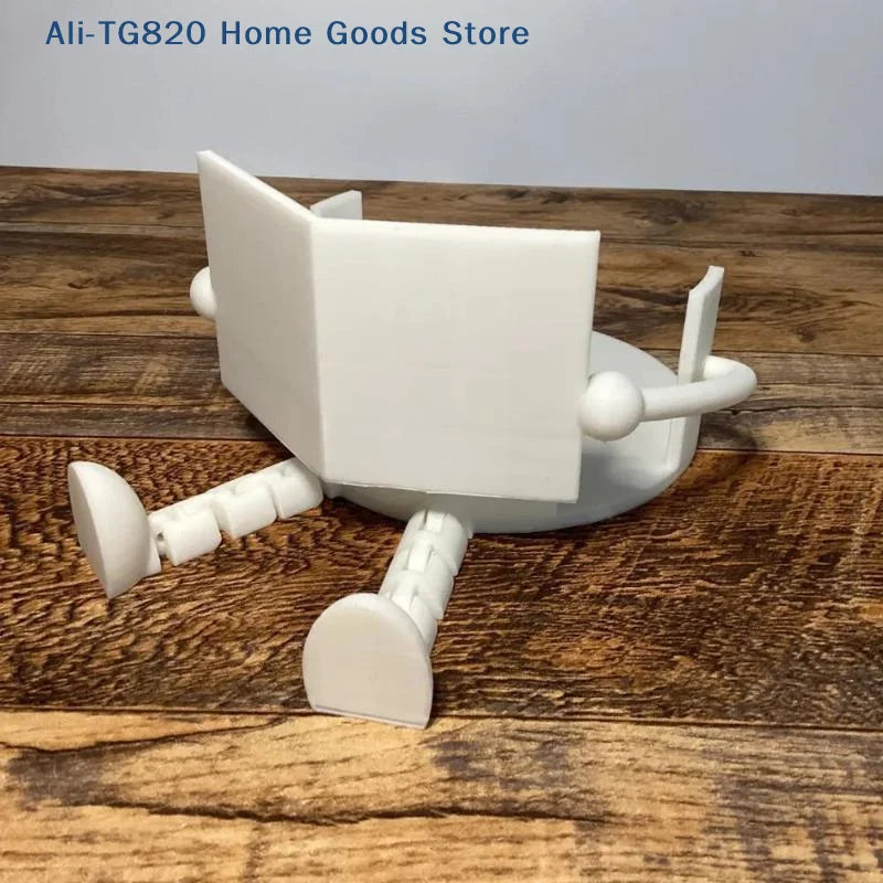 porte rouleau papier toilette anthropomorphe blanc gaufré lisse humeur adaptable table toilette