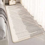 tapis moderne rayures horizontales beige gris antidérapant lavable salon chambre porte entrée