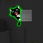 stickers murals chats dessin animé adhésifs noirs souriants salle opaques pvc enfants chambrecoration nocturne