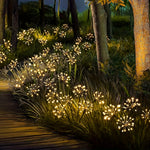 décoration extérieure solaire fleurs lumineuses 120 led moderne fixations inclusées 72cm hauteur