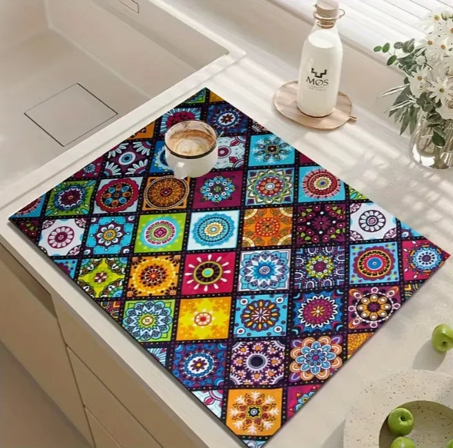 tapis moderne multicolore motifs géométriques floraux drainage rapide antidérapant facile nettoyer respectueux environnement