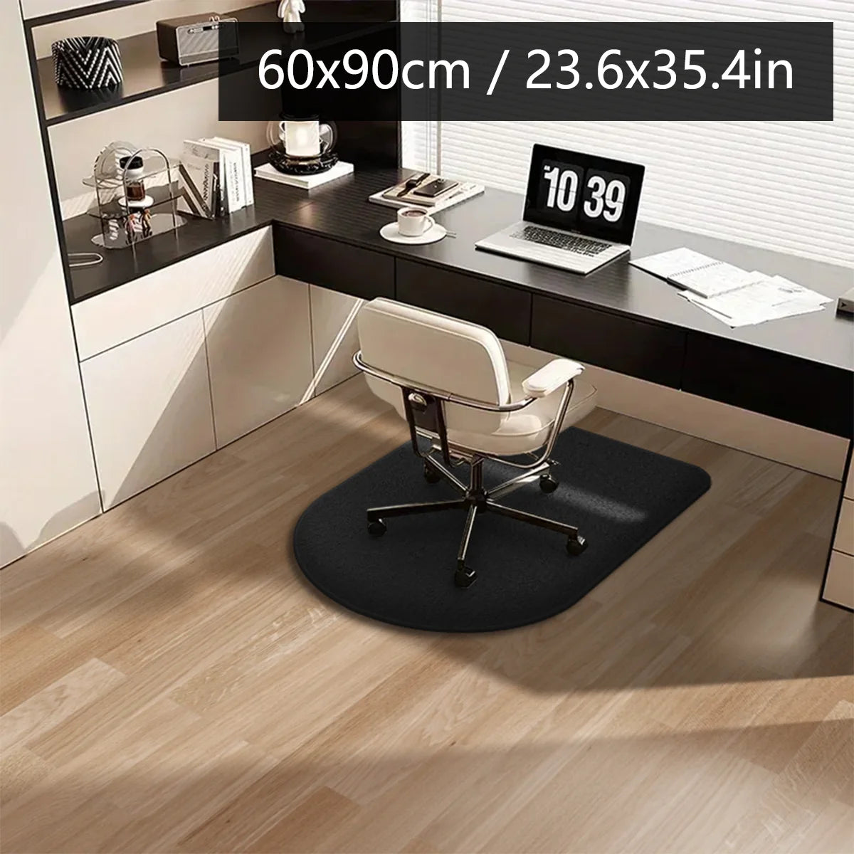 tapis sol noir points blancs moderne adhésif intérieur salon chambre cuisine salle bain polyester