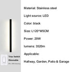 lampe murale led contemporaine noire ip67 gradation 10 100 étanche fixation